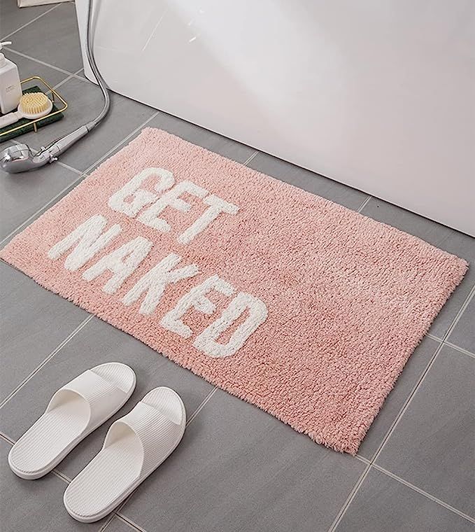 Get Naked Bath Mat Cute Bathroom Rugs Non Slip Absorbent Bath Rugs Funny Bathroom Rugs with Words... | Amazon (US)