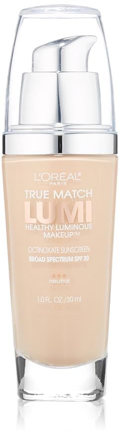 L'Oreal Paris True Match Lumi Healthy Luminous Makeup, N1-2 Soft Ivory/Classic Ivory , 1 fl; oz. | Amazon (US)