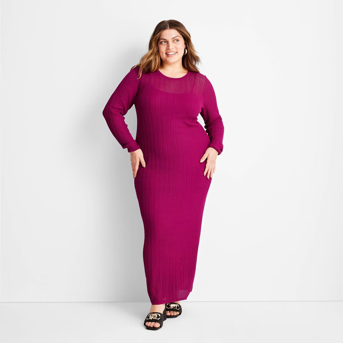 Women's Long Sleeve Sheer Midi Dress - Future Collective™ with Jenny K. Lopez | Target