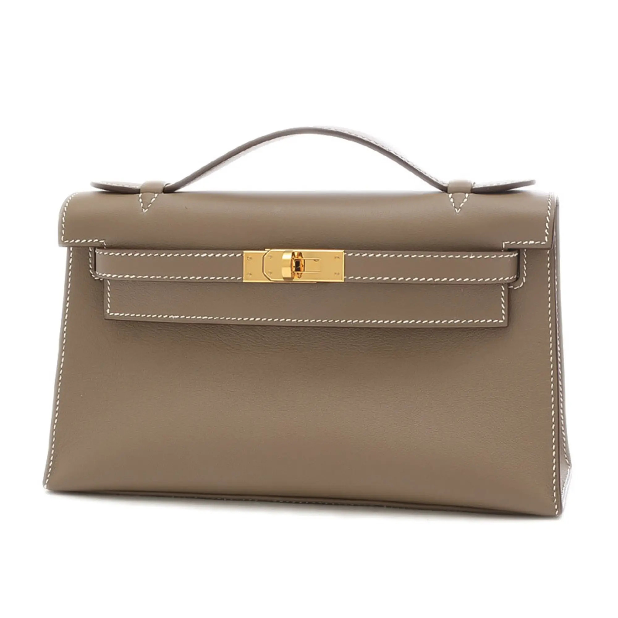 Hermes Hermes Pochette Kelly Shoulder bag Swift Etoupe Gold metal fittings Z stamp | Grailed | Grailed