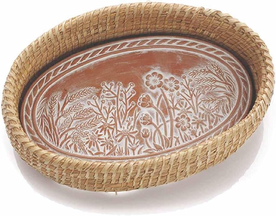 Bread Basket with Terracotta Warmer, Bread Basket, Bread Basket for Serving, Sized 12.5" w x 8.5"... | Amazon (US)