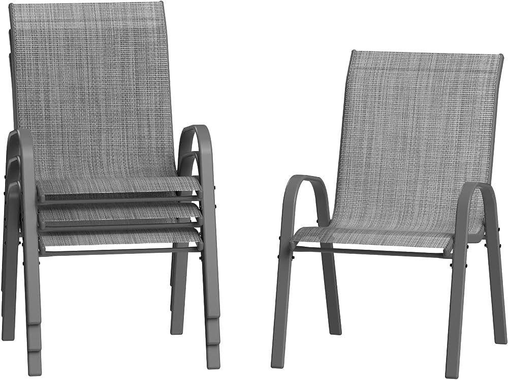 Amopatio Patio Chairs Set of 4, Breathable Garden Outdoor Furniture for Backyard Deck,Outdoor Sta... | Amazon (US)
