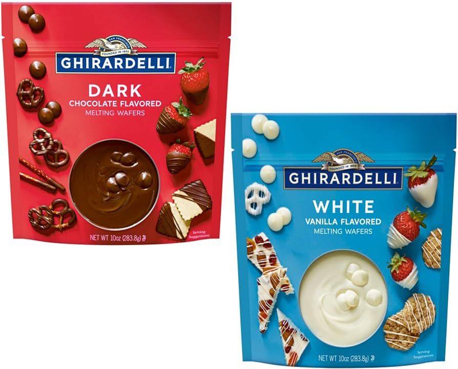 Ghirardelli Melting Wafers Dark Chocolate and White - 10 Ounce - Variety Pack - Perfect for Dippi... | Amazon (US)