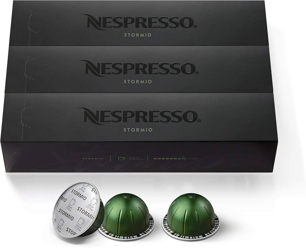 Nespresso Capsules VertuoLine, Stormio, Dark Roast Coffee, 30-Count Coffee Pods | Amazon (US)