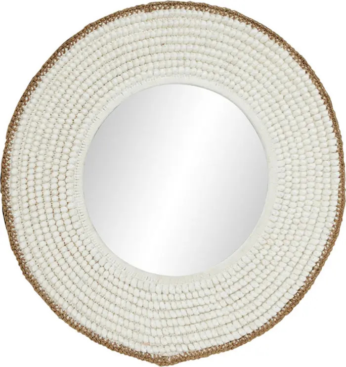 Large Round Decorative Wall Mirror with White Shell Frame | Nordstrom Rack