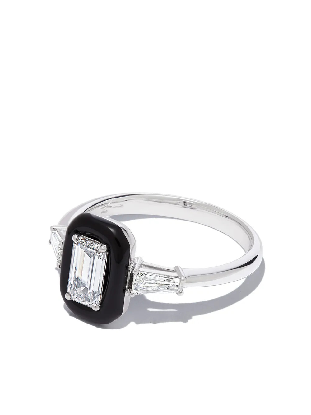Nikos Koulis 18kt White Gold Diamond And Enamel Ring - Farfetch | Farfetch Global