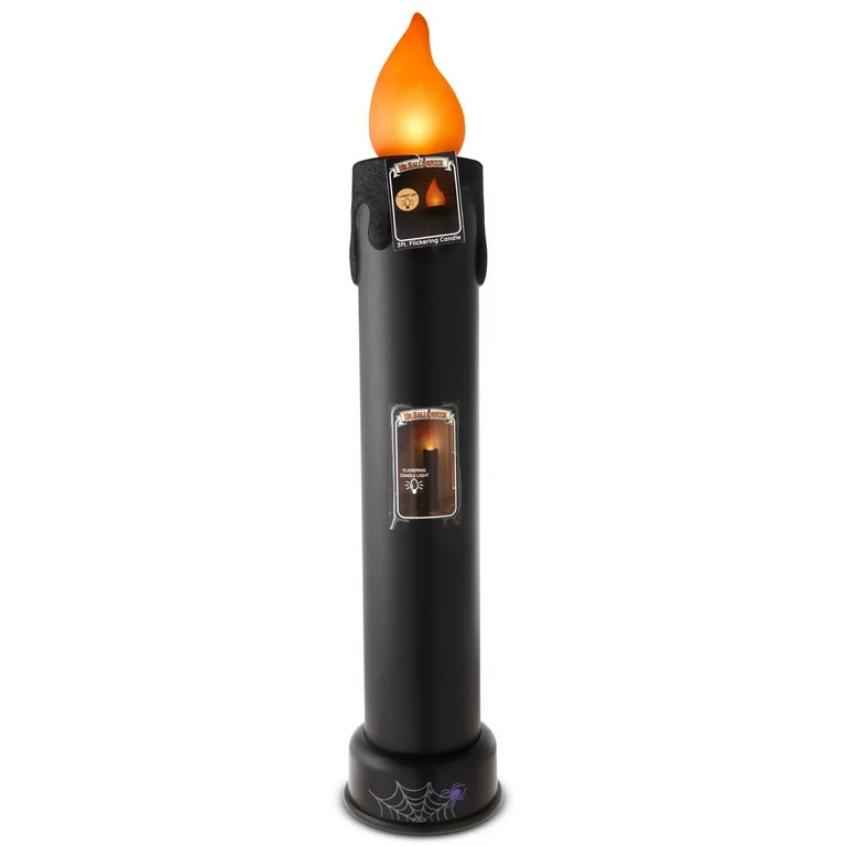 Mr. Halloween 36" tall Lit Blow Mold Candle, Black | Walmart (US)