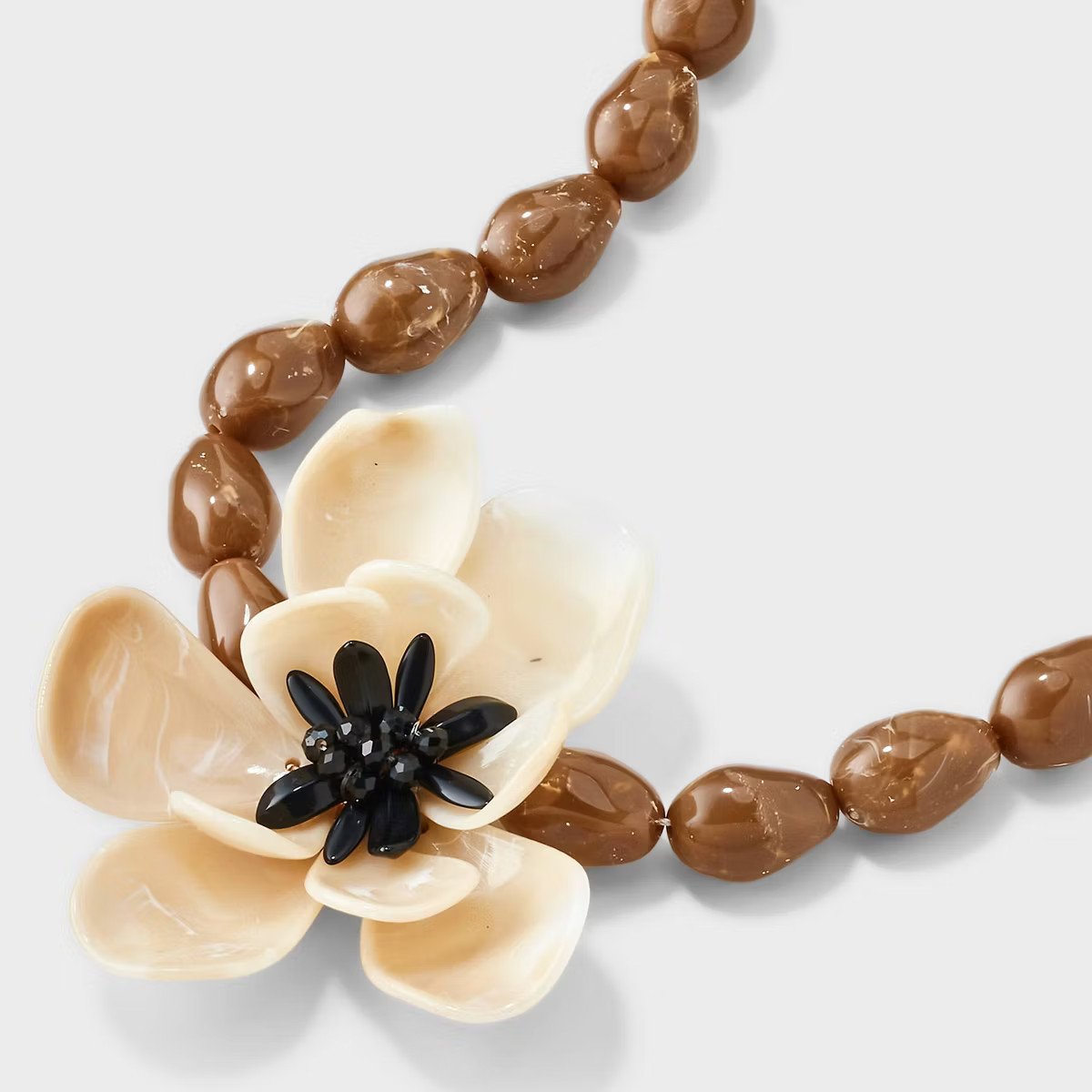 Beaded Flower Necklace - A New Day™ Tan | Target