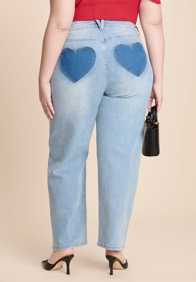 Heart Pocket Naomi Straight Leg Jean | Eloquii