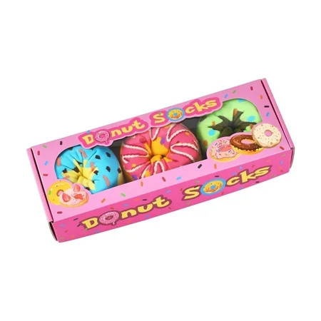 Funny Donut Socks Box for Women Girls Teens - Fun Novelty Cute Funky Cotton Socks Birthday Christmas Gifts，3 Pairs | Walmart (US)