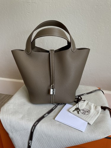 HERMES Taurillon Clemence Picotin Lock 22 Etoupe   | eBay | eBay AU