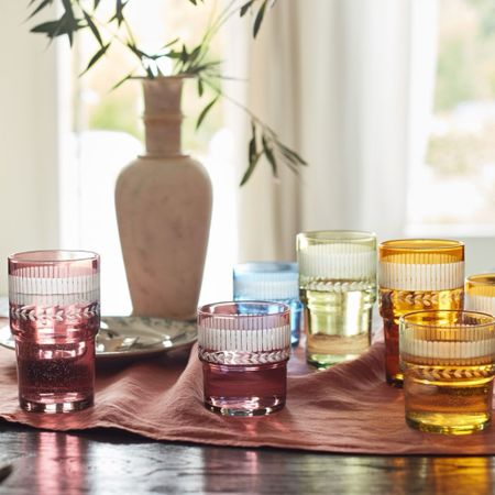 These colored glass tumblers are giving retro vibes

#LTKhome