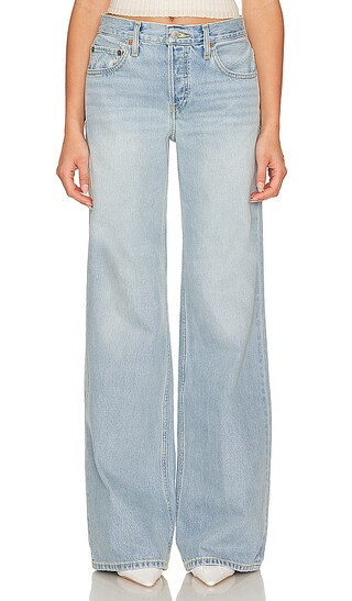 RE/DONE Mid Rise Wide Leg in Blue. - size 26 | Revolve Clothing (Global)