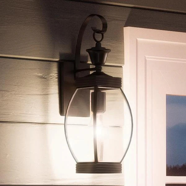 UQL1170 Colonial Outdoor Wall Light, 17"H x 5.5"W, Medieval Bronze Finish, Manchester Collection | Urban Ambiance, Inc.