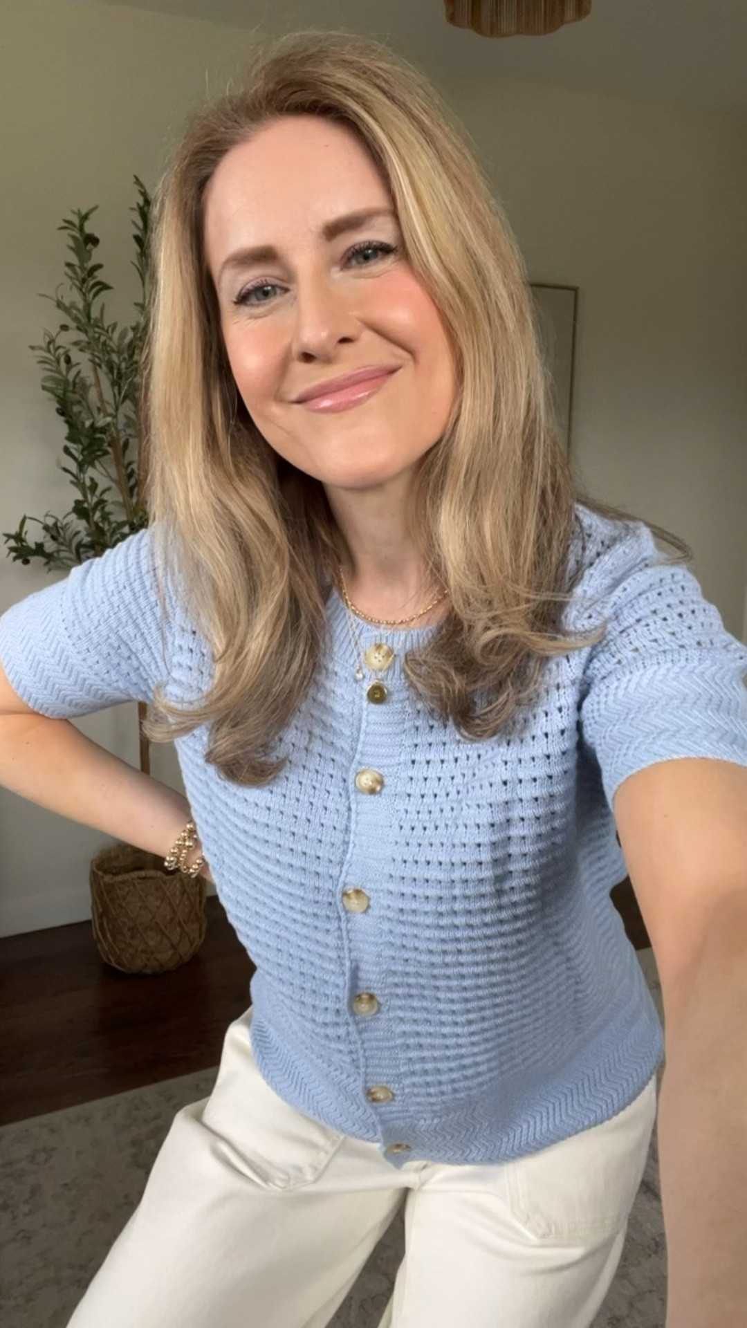 Short sleeve cardigan on Amazon, reminds me of Varley. Love the openwork texture. It’s soft and comfortable. Watching the video back I think it fits well; I went up one size to a medium. But you don’t have to size up. Lots of colors! #amazonfashion 

#LTKWorkwear #LTKOver40