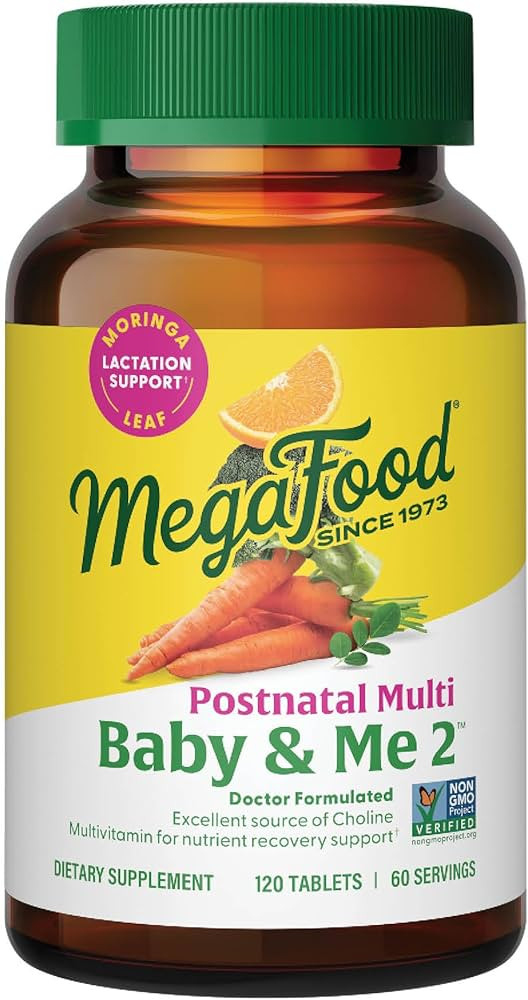 MegaFood Baby & Me 2 Postnatal Vitamins for Women Breastfeeding with Folate (Folic Acid Natural F... | Amazon (US)