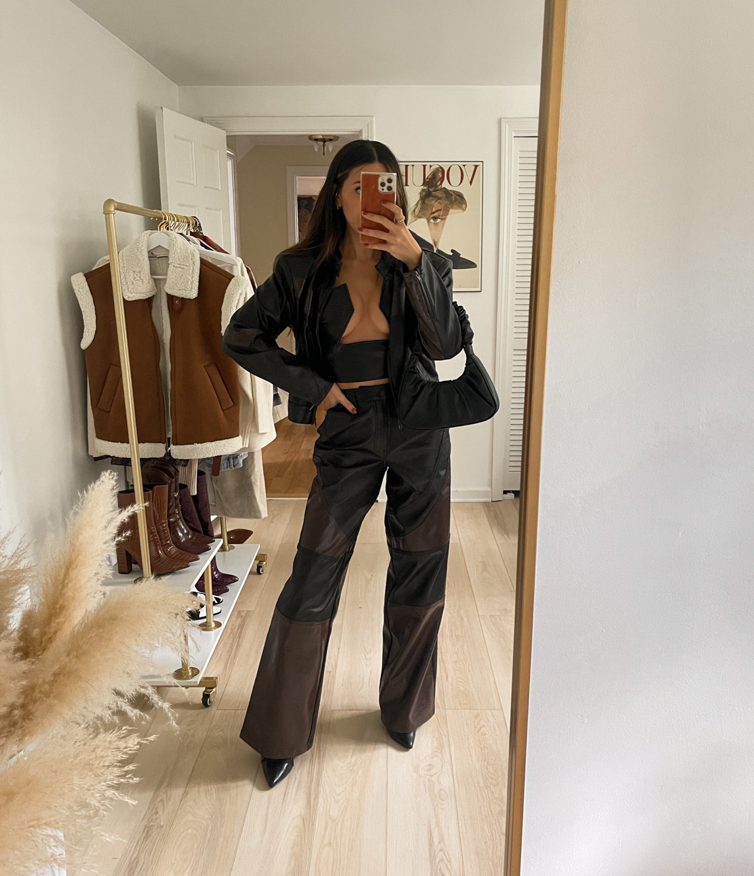 Edgy fall outfit giving off all the baddie vibes— leather moto jacket (medium) and matching leather pants (size 26) are chefs kiss 💋 

Leather jacket outfit | leather pants outfit | fall style | edgy outfit | nyc outfit | going out outfit | two piece sets for fall @shop.AFRM #afrm #shopafrm

#LTKSeasonal #LTKstyletip #LTKshoecrush