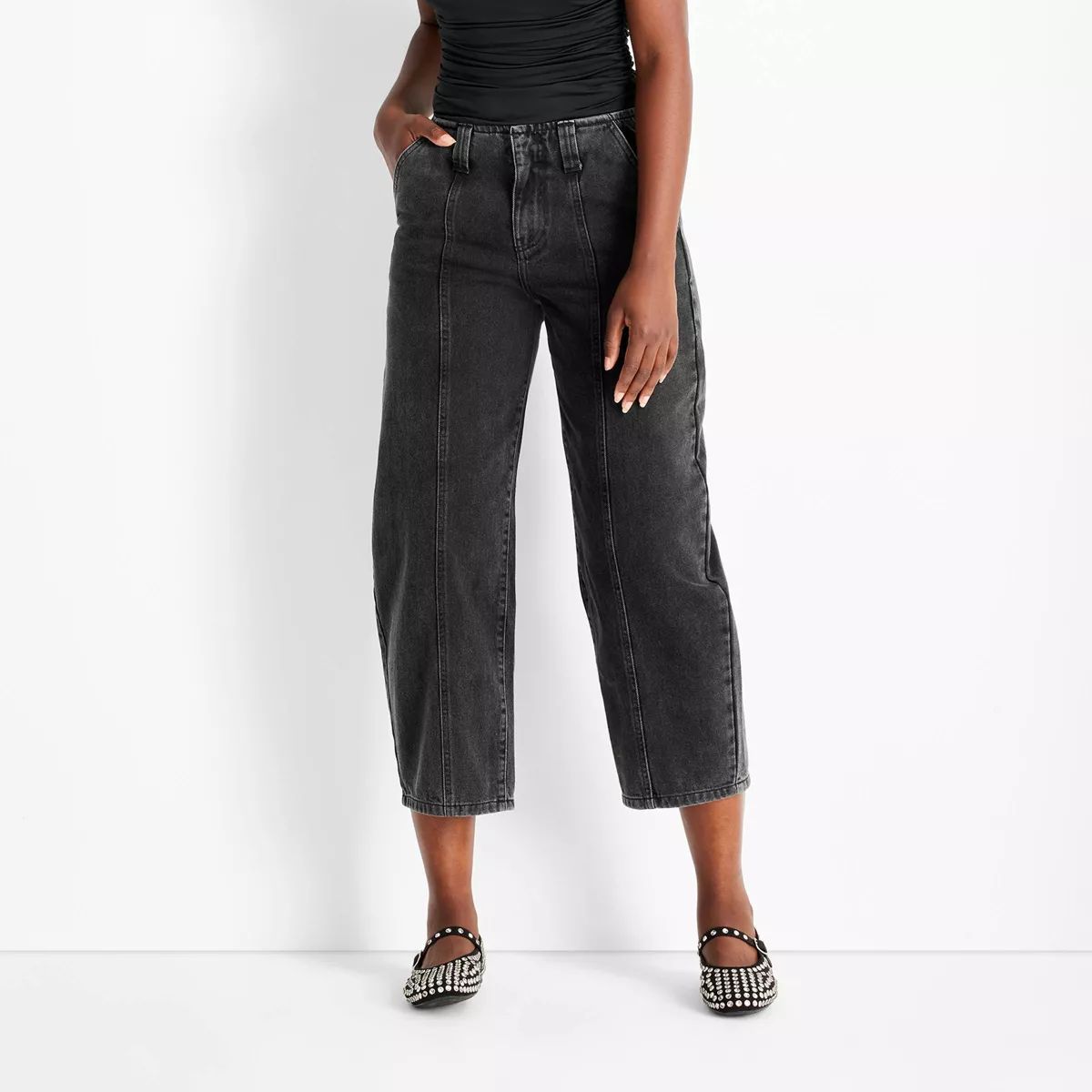 Women's Mid-Rise Barrel Leg Jeans - Future Collective | Target