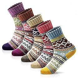 Women's Winter Socks Gift Box Free Size Thick Wool Soft Warm Casual Socks for Women Socks… | Amazon (US)
