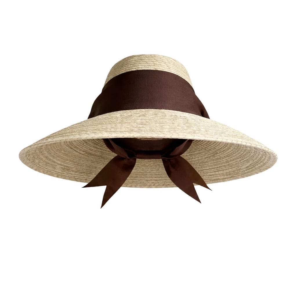 Wildflower Sun Hat in Chocolate Brown Wide & Short Grosgrain Ribbon | Over The Moon