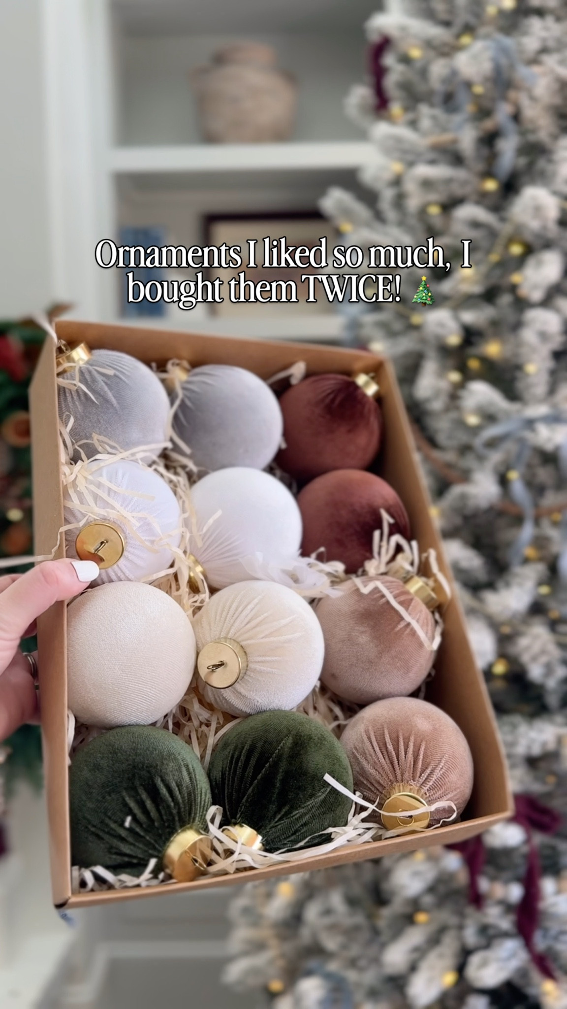 I bought these velvet ornaments from Amazon last Christmas and loved them so much on our tree. The earthy tones blend so seamlessly with our holiday color story, I grabbed a second set for the boys’ room tree this year. Such an easy way to create a cohesive, cozy look. 🤍🎄

#LTKHoliday #LTKHome #LTKSeasonal