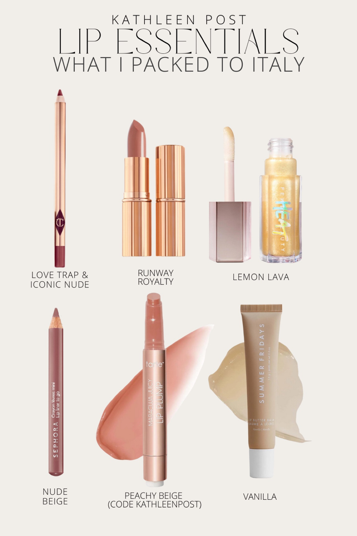 My lip essentials: what I packed for Italy.
#kathleenpost #lip #gloss #makeup

#LTKbeauty