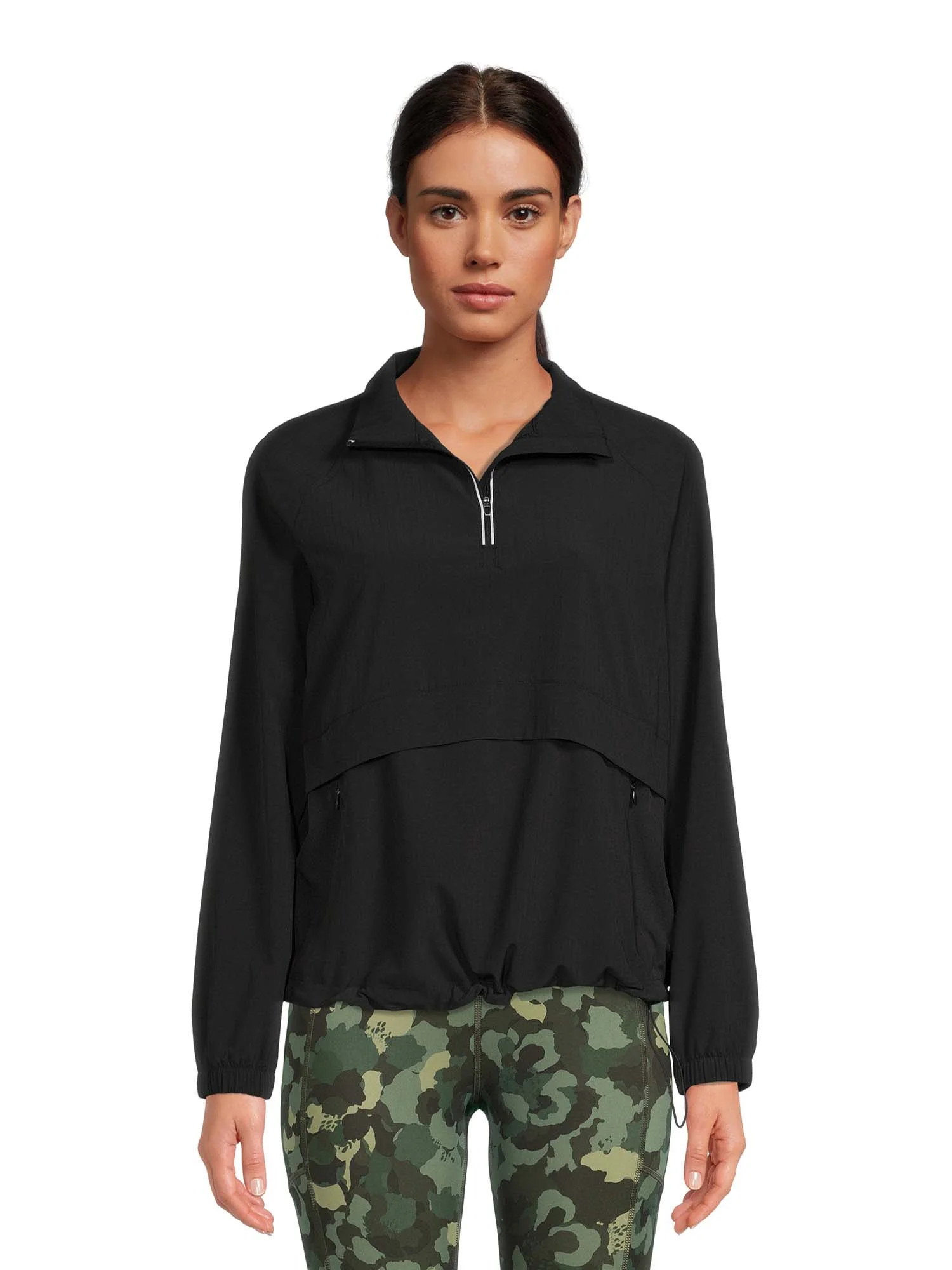 Avia Women's Pullover Mock Neck Quarter Zip Windbreaker Jacket | Walmart (US)