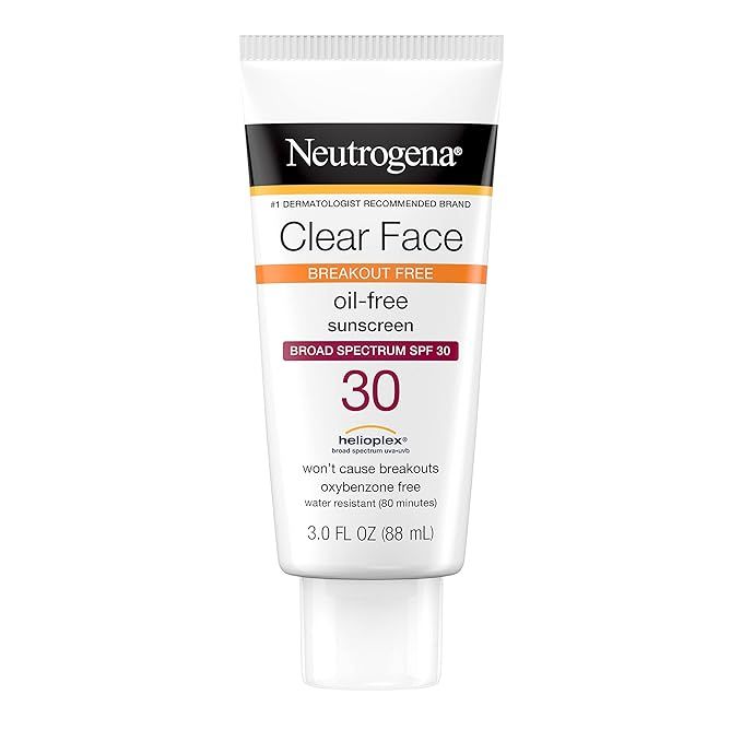 Neutrogena Clear Face Liquid Sunscreen for Acne-Prone Skin, Broad Spectrum SPF 30 Sunscreen Lotio... | Amazon (US)