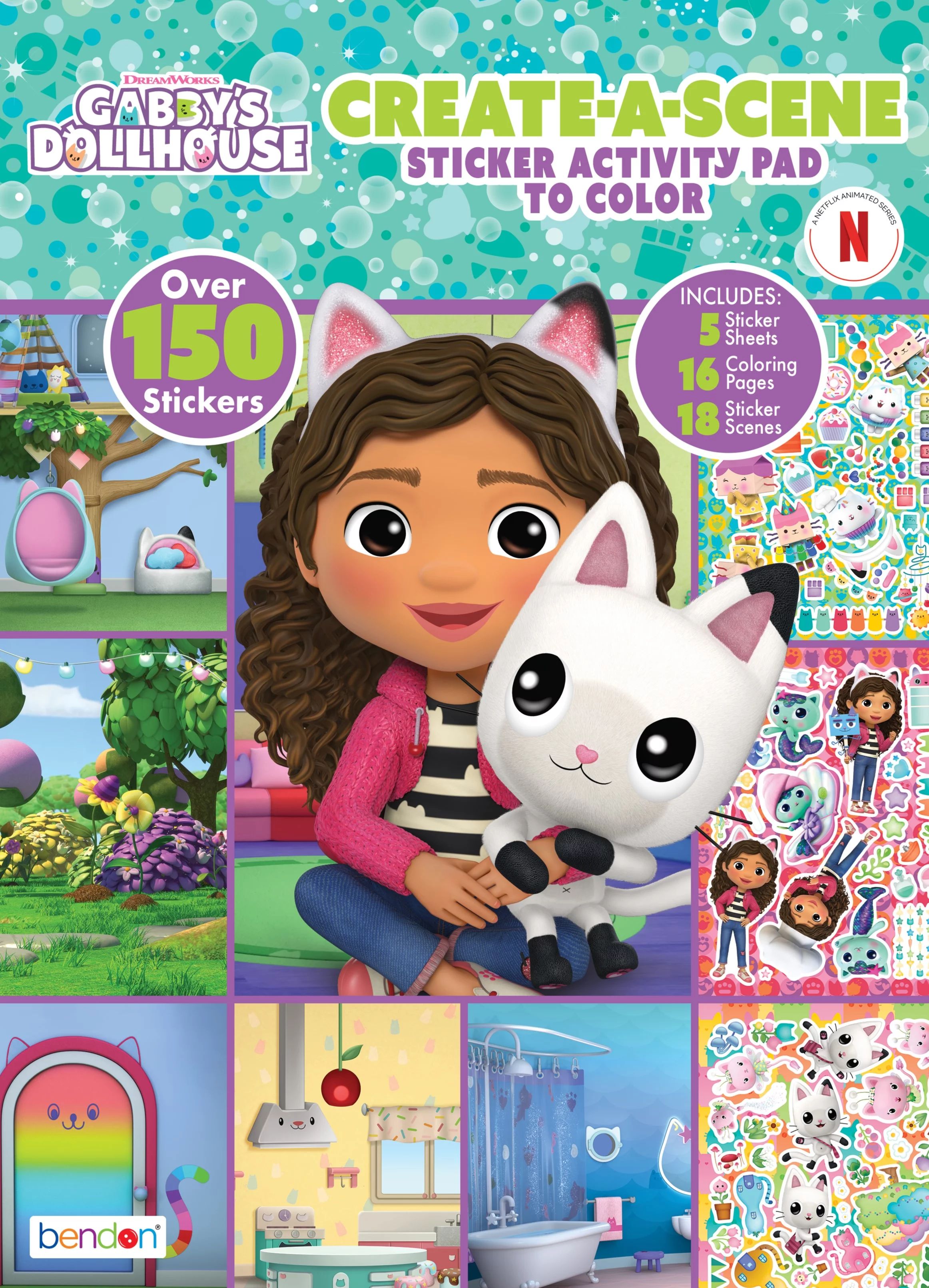 Gabby's Dollhouse Create a Scene Sticker Book,34 Pages with 5 Sticker Sheets | Walmart (US)