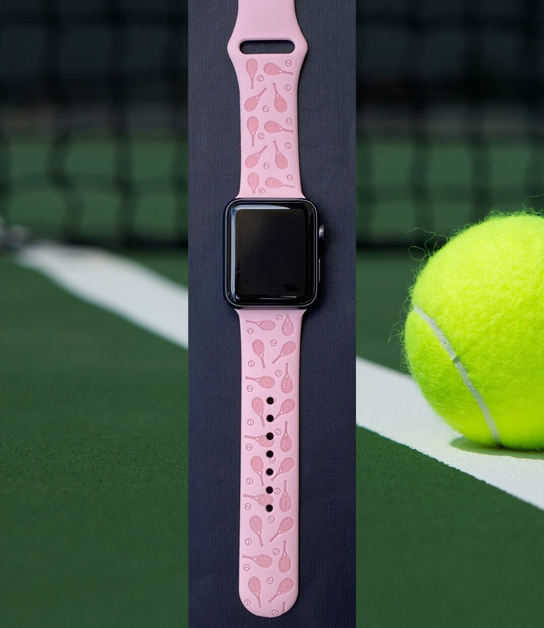 Tennis Watch Band 38mm 40mm 41mm 42mm 44mm 45mm S/M M/L Series 1,2,3,4,5,6,7,8,9 Engraved Sport W... | Etsy (US)