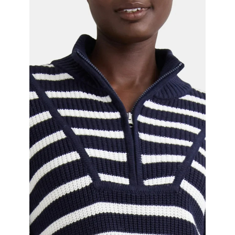 Time and Tru Women's Half Zip Pullover Sweater, Midweight, Sizes XS-XXXL | Walmart (US)