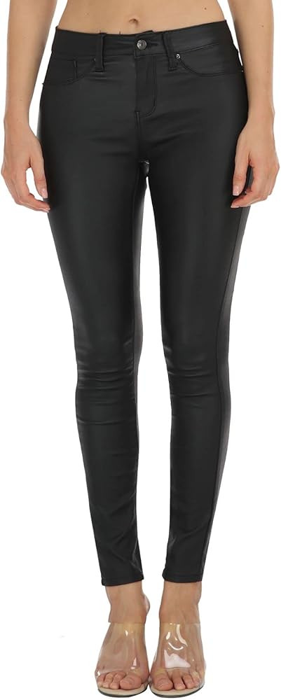 WAYRUNZ Womens Hyper Ultra Stretch Comfy Pants Colored Mid-Rise Skinny Jean Juniors Jegging | Amazon (US)