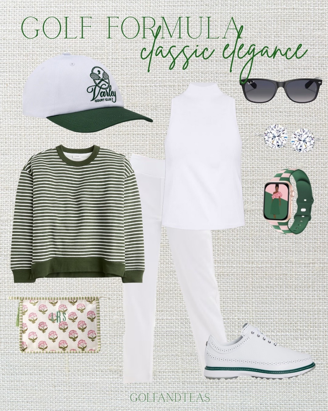 The key to a simple but elegant look on the golf course is by adding everyday sweaters and tops. Love this striped cotton sweater paired with a monochromatic base. Add matching accessories to elevate your style  

#LTKSeasonal #LTKActive #LTKOver40