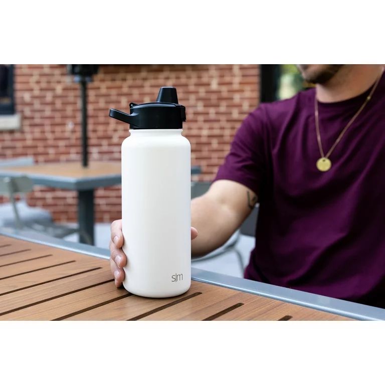 Simple Modern 32 fl oz Stainless Steel Summit Water Bottle with Silicone Straw Lid|Winter White | Walmart (US)