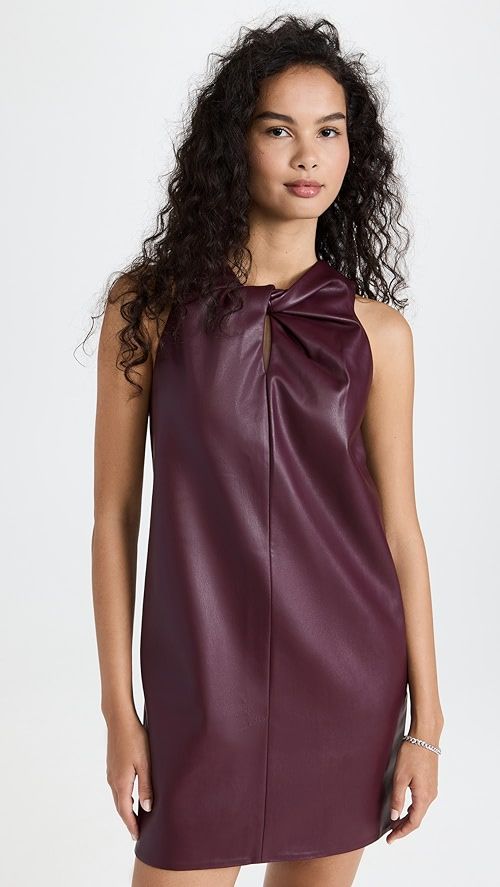 Twisted Sleeveless Faux Leather Dress | Shopbop