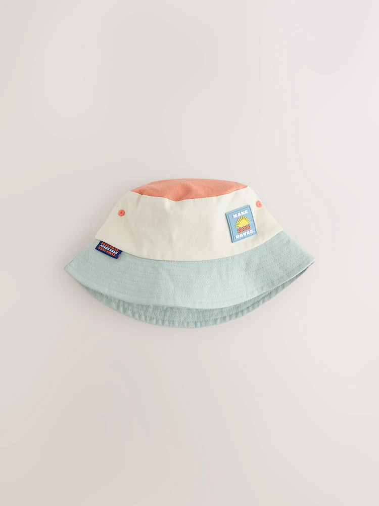Rust Orange/Cream/Sage Green Colourblock Bucket Hat (3mths-10yrs) | Next US