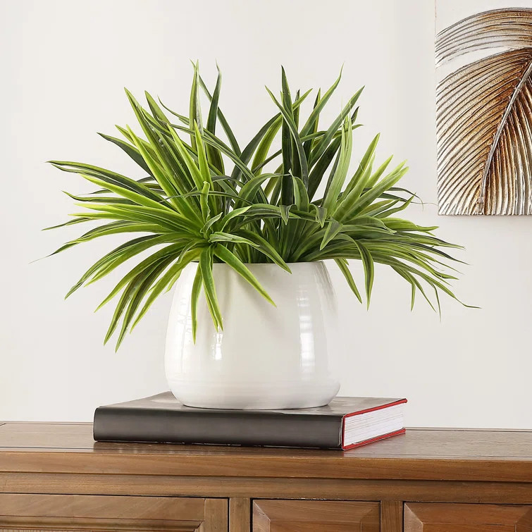 16.93'' Faux Flowering Plant in Free Standing | Wayfair North America
