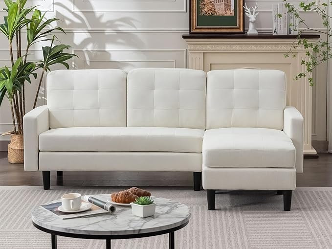 VECELO Convertible Sectional Sofa, Modern Linen Fabric L-Shaped Couch with Reversible Chaise for ... | Amazon (US)