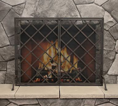 Iron Weave Open Door Firescreen | Pottery Barn (US)