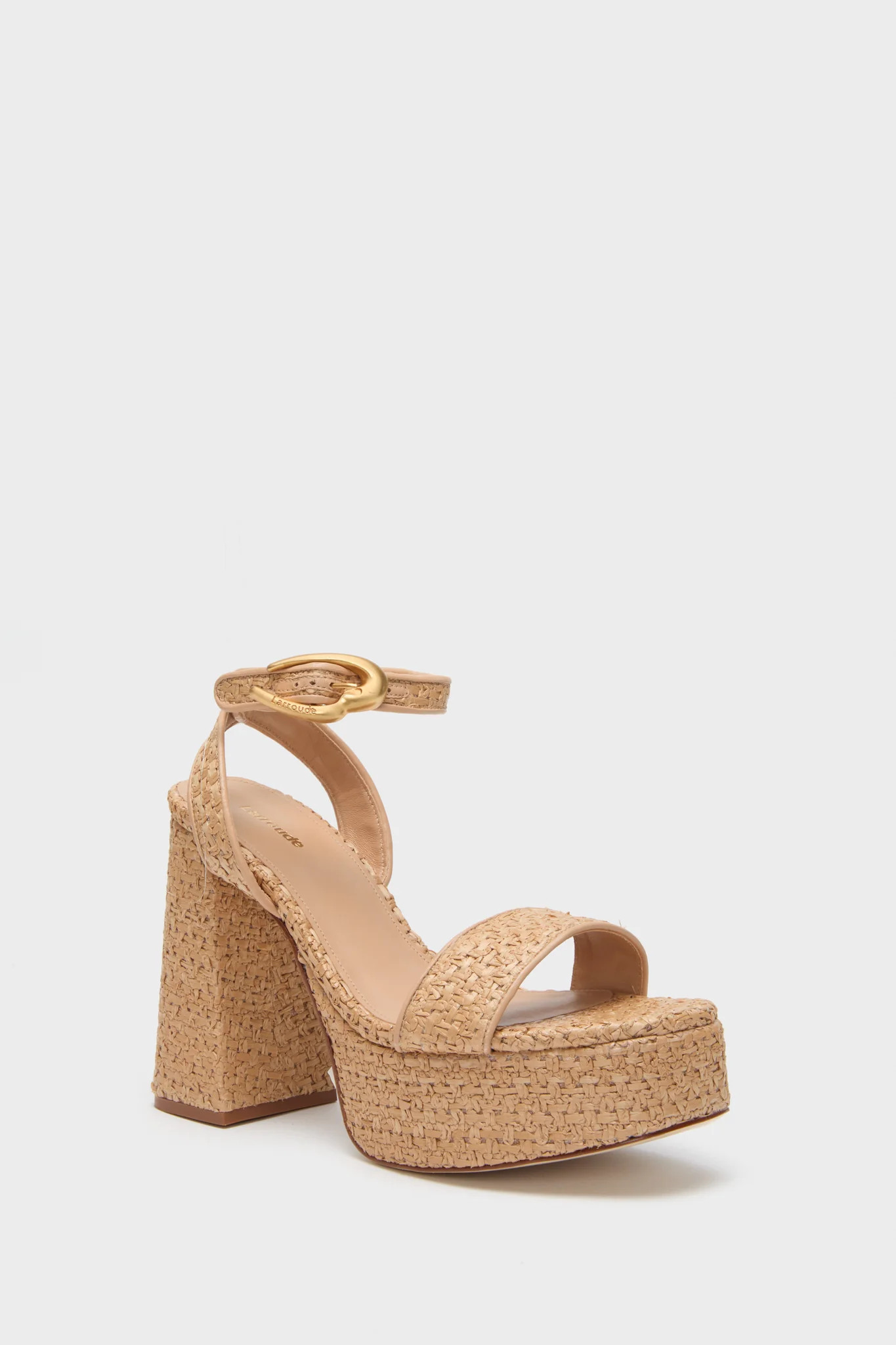 Beige Leather Natural Raffia Dolly Verona Sandals | Tuckernuck (US)