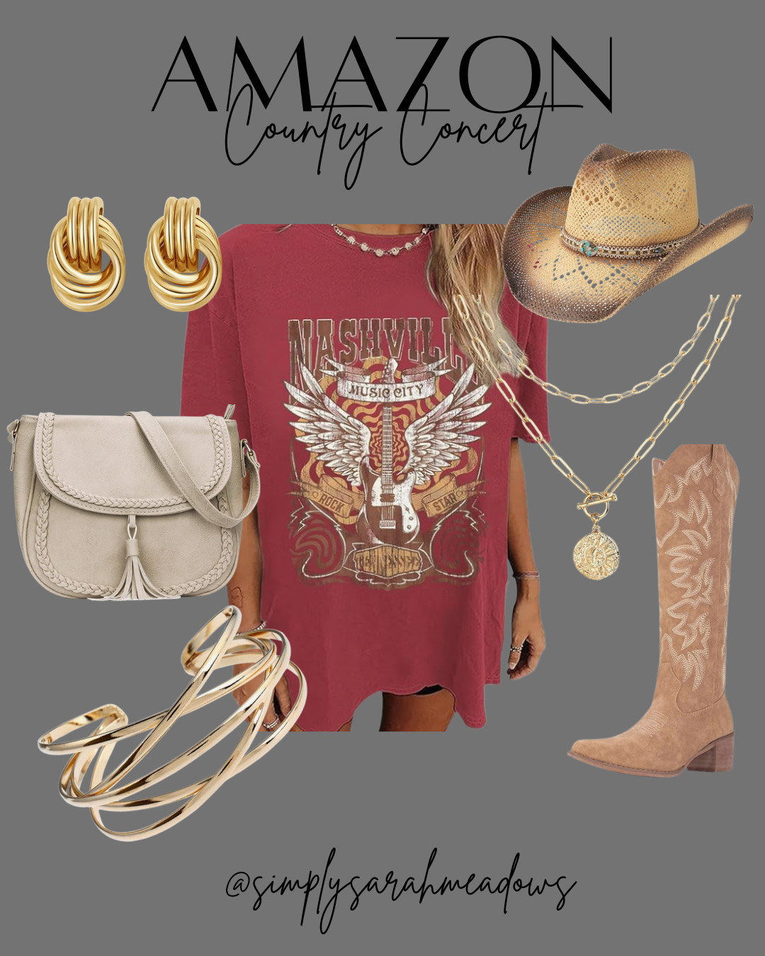 I've got some must-have country essentials from Amazon! Perfect for your next music festival or casual day out. Check them out @simplysarahmeadows 

 #CountryStyle #AmazonFinds #LTKStyle #LTKFinds #CountryConcert #SummerStyle #SpringStyle #AffordableFashion #MomStyle #CowgirlBoots #LTKFestival #LTKSeasonal #LTKOver40