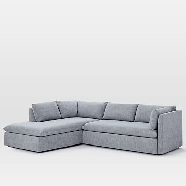 Shelter Set 2- Right Arm Sofa, Left Arm Terminal Chaise, Shelter Blue | West Elm (US)