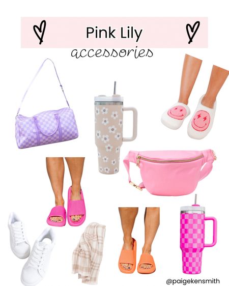 Favorite Pink Lily accessories!

Pink, tumbler, duffel bag, slippers, sandals, women’s shoes, blanket, sneakers

#LTKhome #LTKFind #LTKshoecrush