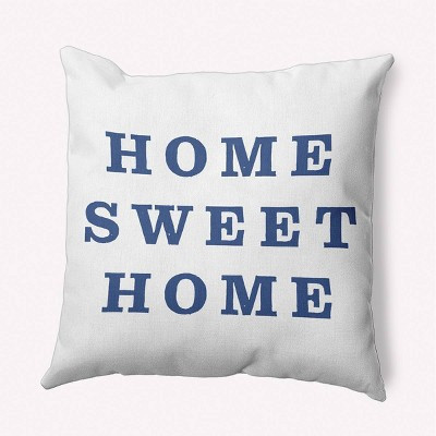 16"x16" 'Home Sweet Home' Square Throw Pillow Navy Blue - e by design | Target