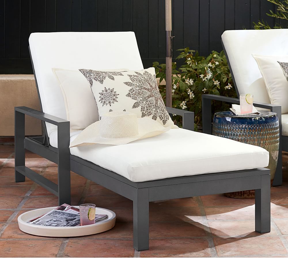 Indio Metal Outdoor Chaise Lounge | Pottery Barn (US)