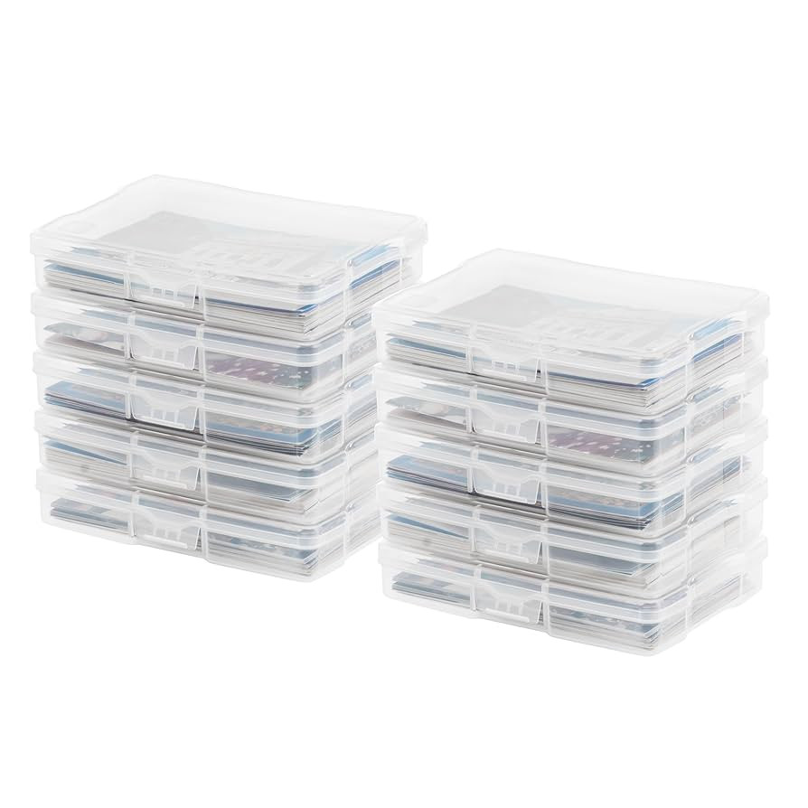 IRIS USA 4" x 6" Photo Storage Box Craft Keeper, 10-Pack, Organization Cases for Pictures, Crafts... | Amazon (US)