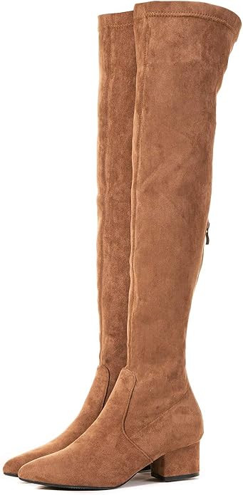 Women Boots Winter Over Knee Long Boots Fashion Boots Heels Autumn Quality Suede Comfort Square H... | Amazon (US)
