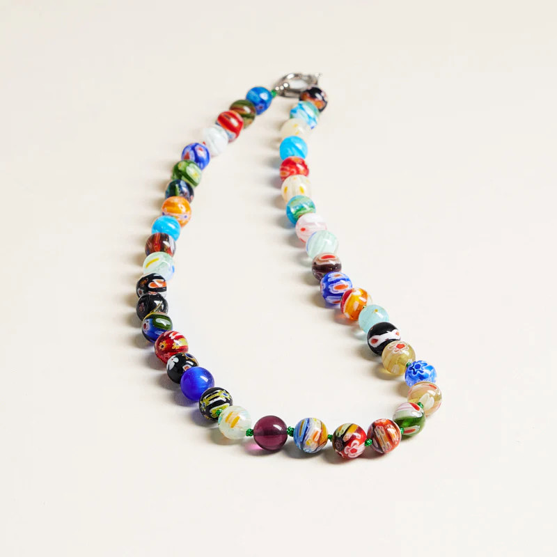 Round Glass Bead Bag Charm - Colorful Multi | Parker Thatch