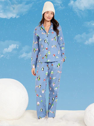Printed Flannel Pajama Pant Set for Women | Old Navy (US)