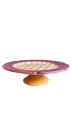 Vaisselle Hot Cakes Cake Stand in Raspberry & Orange Gingham from Revolve.com | Revolve Clothing (Global)